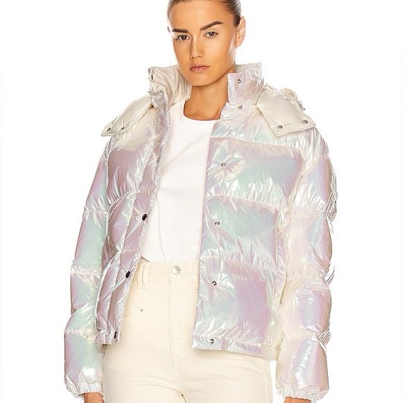 Moncler Iridescent Cream Puffer Jacket